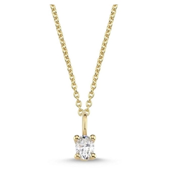 The One Oval vedhæng, med i alt 0,23 ct Diamant i 14 kt guld